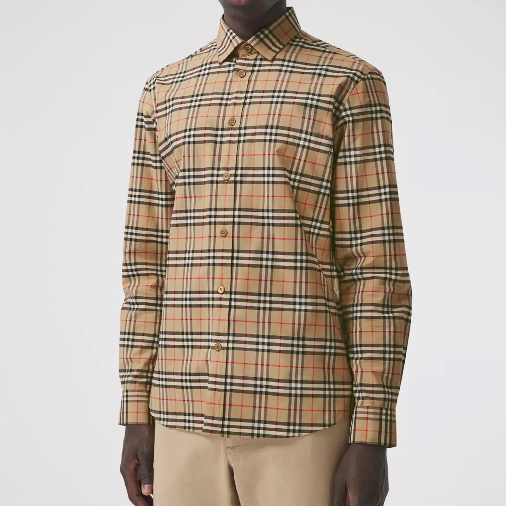 Small Scale Check Stretch Cotton Shirt